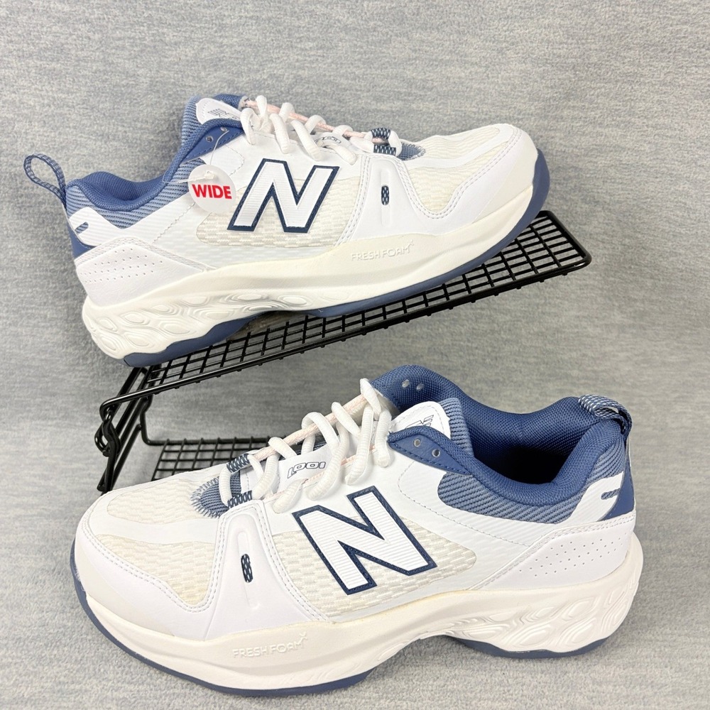 New Balance Fresh Foam X 1007 Tennis Sneakers Womens 8.5 W White Blue Pickleball